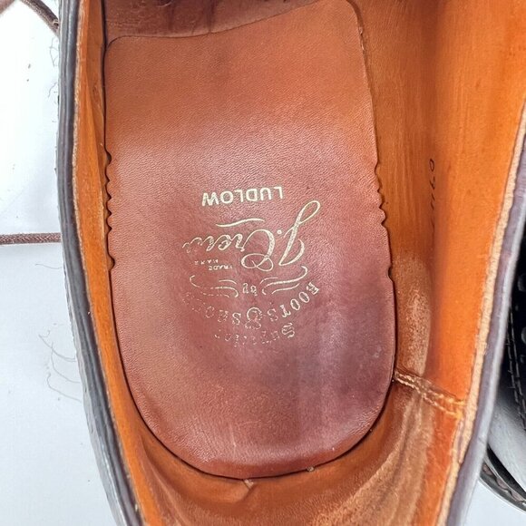 JCrew Ludlow Men Size UK 9 US 10 Brown Tan Leather Brogue Derby Dress Shoes - Picture 15 of 16